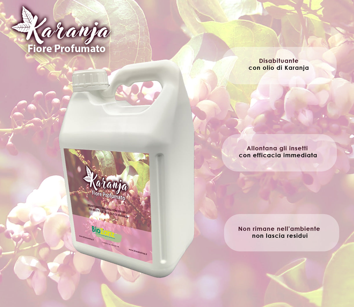 Ricariche Biozanz | KaranjaFiore Profumato 5000 ml - Disabituante per insetti ad azione rapida (cod. 4051)