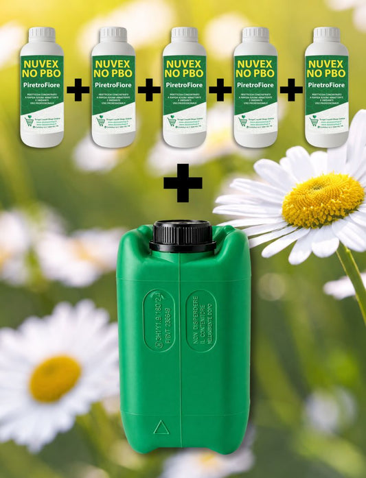 KIT Ricariche Biozanz | 5 x PiretroFiore 1000ml - Abbattente naturale + Tanica/Serbatoio 5000ml (cod. 4042)